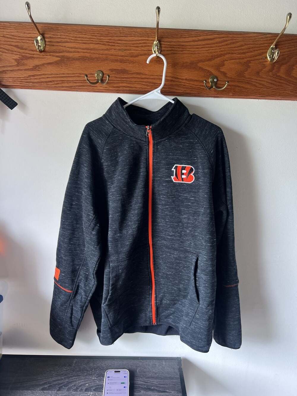NFL Cincinnati Bengals Full Zip Jacket Size XL Black